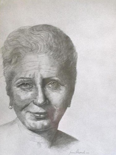 Disegno intitolato "Annamaria Comboni" da Franco Petrosemolo, Opera d'arte originale