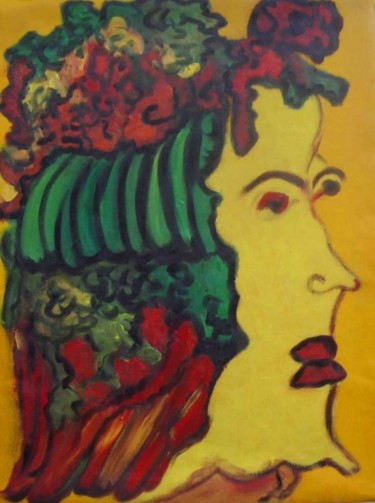 Pintura titulada "Autorretrato? Quien…" por Elvira Margalef, Obra de arte original, Oleo