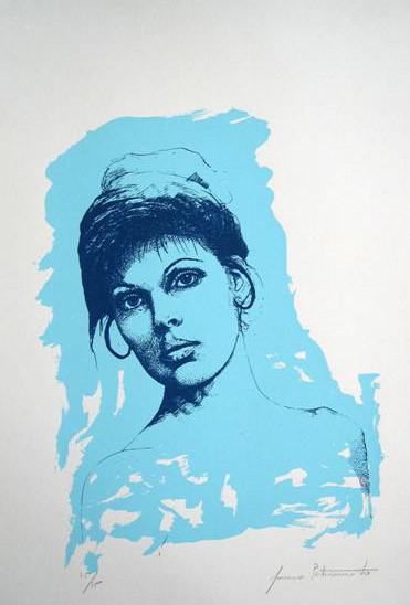 Disegno intitolato "volto" da Franco Petrosemolo, Opera d'arte originale