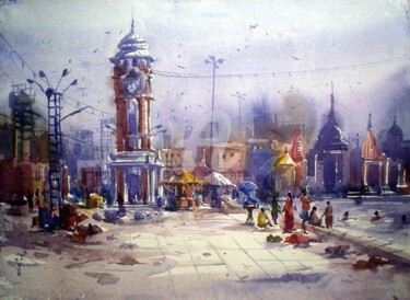 Painting titled "Haridwar" by Kishore Singh, Original Artwork