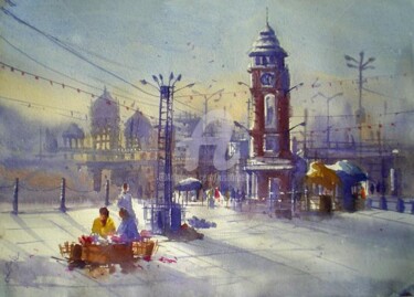 Painting titled "Haridwar01" by Kishore Singh, Original Artwork