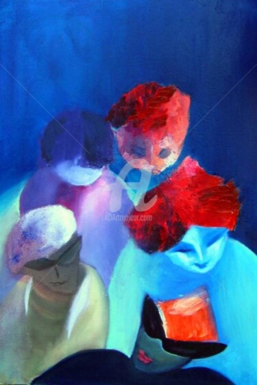 Peinture intitulée "fevrier" par Noëlle Dauby, Œuvre d'art originale