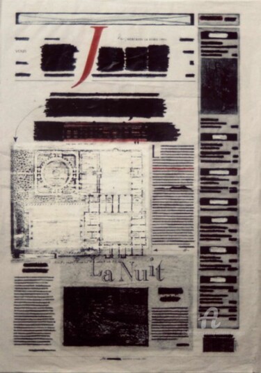 绘画 标题为“Le Jour_ 1ère page” 由Hélène Mongin, 原创艺术品, 铅笔