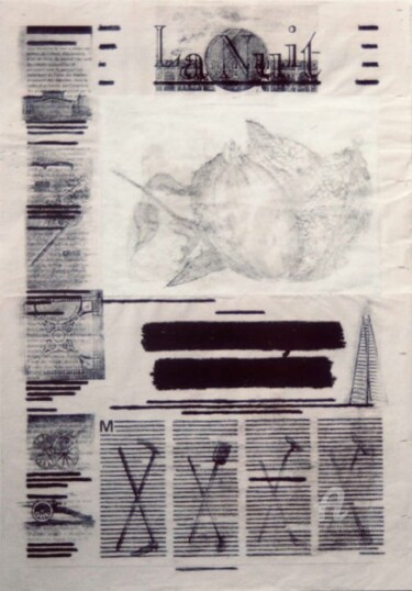 제목이 "La Nuit_ journal "L…"인 미술작품 Hélène Mongin로, 원작, 아크릴