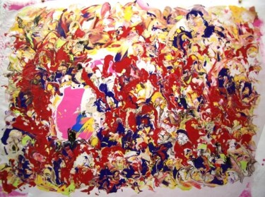 Painting titled "rouge rose dyana" by Delphine Bernard, Original Artwork, Oil