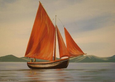 제목이 "galway fishing boat"인 미술작품 Cathal O Malley로, 원작