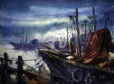 Painting titled "Boath" by Kishore Singh, Original Artwork