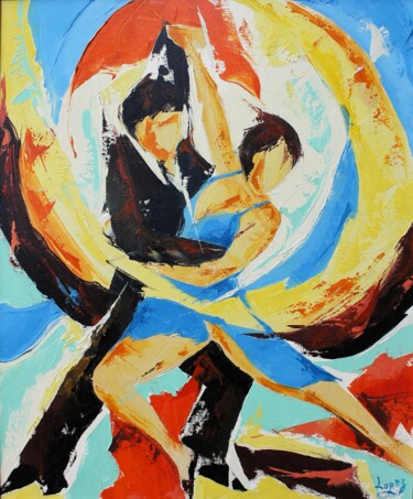Painting titled "677 tourbillon de t…" by Jean-Luc Lopez, Original Artwork, Oil Mounted on Wood Stretcher frame