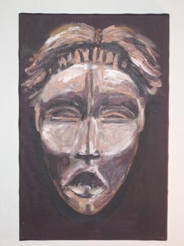 Peinture intitulée "MASQUE II" par Jean-Michel Eudeline, Œuvre d'art originale, Autre