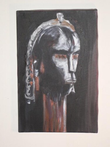 Peinture intitulée "MASQUE III" par Jean-Michel Eudeline, Œuvre d'art originale, Autre