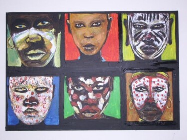 Peinture intitulée "VISAGES" par Jean-Michel Eudeline, Œuvre d'art originale, Autre