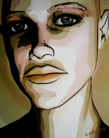 Painting titled "Missxi" by Cebarre, Original Artwork, Oil