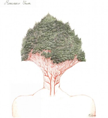 图画 标题为“Romanesco Cruor” 由Myriam Schmaus, 原创艺术品, 铅笔 安装在纸板上