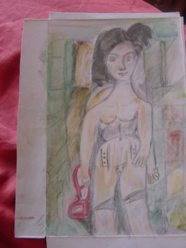 「Mode sans complexe」というタイトルの描画 Lisetteによって, オリジナルのアートワーク, 水彩画