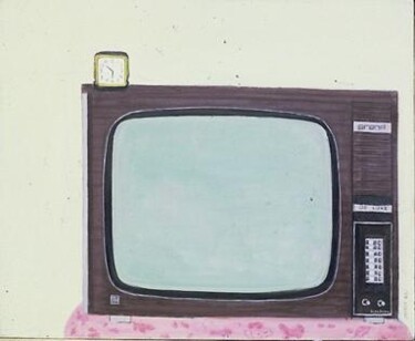 Painting titled "Television" by Dario Raffaele Orioli, Original Artwork, Oil