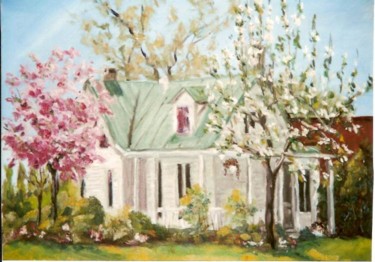 Peinture intitulée "Coin 15ieme Lachine" par Maurice Tessier, Œuvre d'art originale