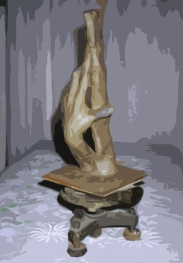 Sculpture intitulée "sculpture-main2-lib…" par Farid Ait Aoudia, Œuvre d'art originale