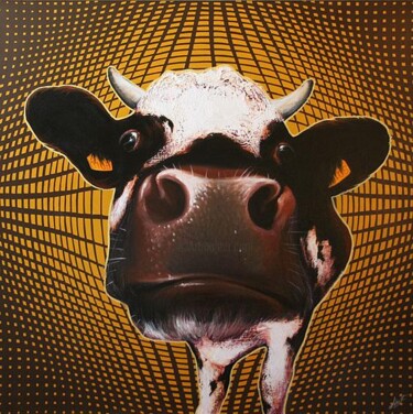 Peinture intitulée "vacharely" par Frédéric Leleu, Œuvre d'art originale, Huile