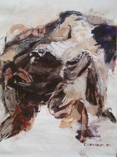 Peinture intitulée "de l'avant" par Catherine Monmarson, Œuvre d'art originale