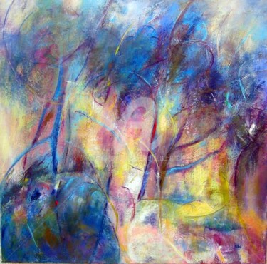 Painting titled "La Voûte forestière" by Monique Chef, Original Artwork, Acrylic