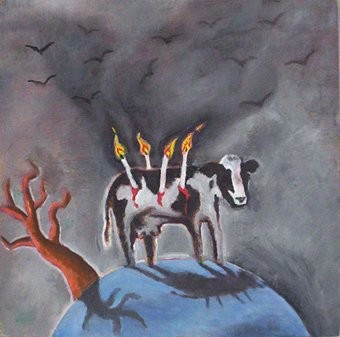 Pintura titulada "el altar de la patr…" por Carlos Ardohain, Obra de arte original