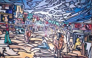 Peinture intitulée "les indes" par Mile, Œuvre d'art originale