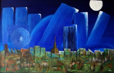 "CIELI SU TORINO" Painting titled ""CIELI SU TORINO"" by Stefano Rollero, Original Artwork, Oil