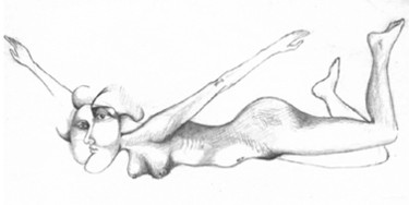 Dibujo titulada "Liviana" por Carlos Ardohain, Obra de arte original