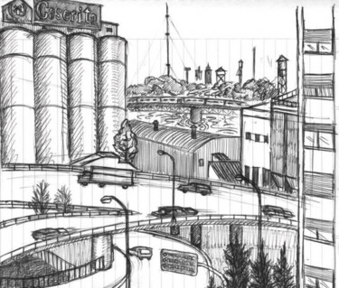 Dibujo titulada "Caserita" por Carlos Ardohain, Obra de arte original