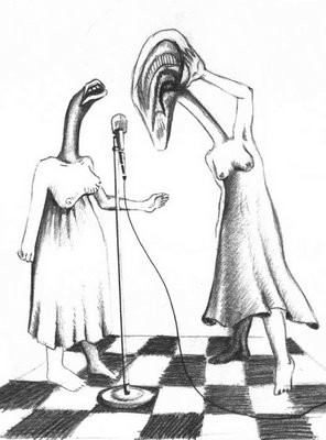 Dibujo titulada "ellas hablan" por Carlos Ardohain, Obra de arte original