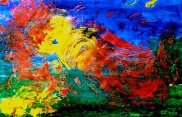 Peinture intitulée "VOLCANISME" par H . Mortazavi, Œuvre d'art originale