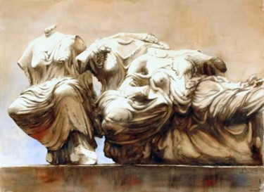 Peinture intitulée "La beauté passée II" par Paul Dmoch, Œuvre d'art originale, Aquarelle