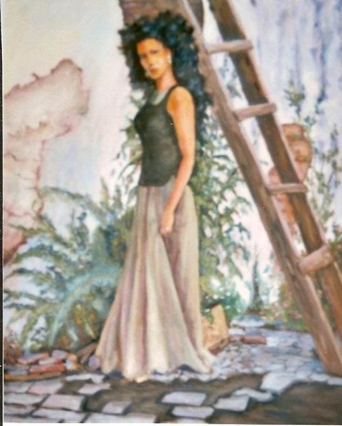 Peinture intitulée "Boucles noires" par Maurice Tessier, Œuvre d'art originale