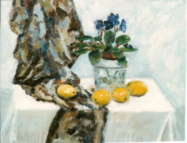 Peinture intitulée "Violettes Africaine…" par Maurice Tessier, Œuvre d'art originale