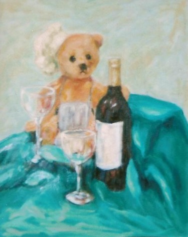 Peinture intitulée "Ourson chef" par Maurice Tessier, Œuvre d'art originale
