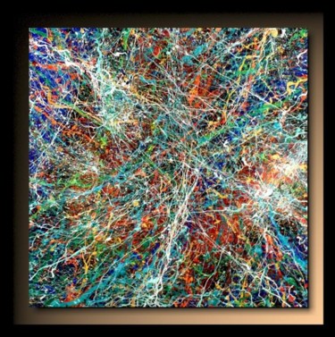 「Abstraction P130」というタイトルの絵画 Tehosによって, オリジナルのアートワーク, オイル