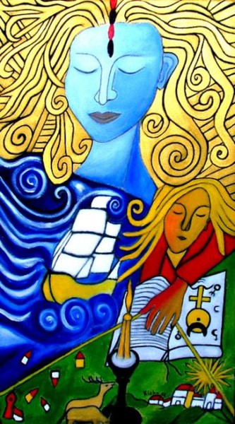 Painting titled "anima mundi" by Georg Kiehn, Original Artwork