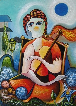 Peinture intitulée "Sing for me" par Adrian Doni, Œuvre d'art originale, Huile