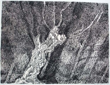 Drawing titled "LE LUBERON Gravure" by Michel Moskovtchenko, Original Artwork, Other