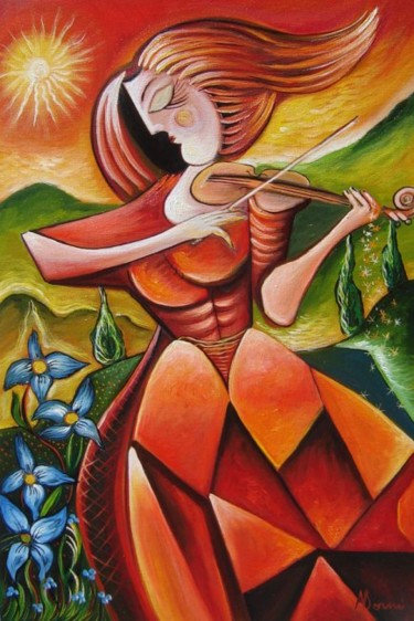 Peinture intitulée "A Solo Song" par Adrian Doni, Œuvre d'art originale, Huile