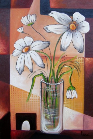 Peinture intitulée "Flower 2" par Adrian Doni, Œuvre d'art originale, Huile