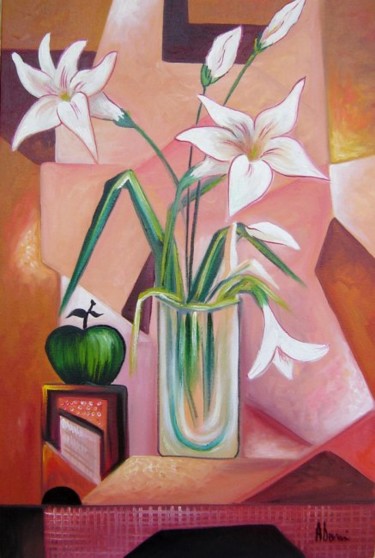 Peinture intitulée "Flower 3" par Adrian Doni, Œuvre d'art originale, Huile