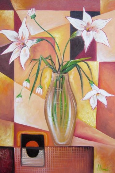 Peinture intitulée "Flower 5" par Adrian Doni, Œuvre d'art originale, Huile