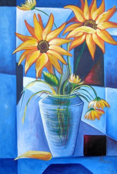 Peinture intitulée "Flower 8" par Adrian Doni, Œuvre d'art originale, Huile