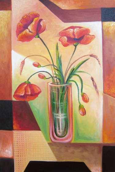 Peinture intitulée "Flower 10" par Adrian Doni, Œuvre d'art originale, Huile