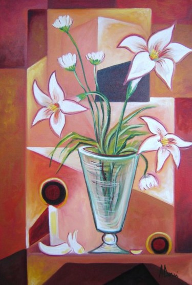 Peinture intitulée "Flower 11" par Adrian Doni, Œuvre d'art originale, Huile