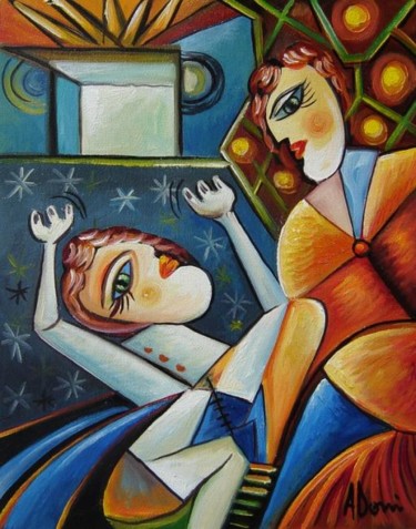 Peinture intitulée "Two Friends" par Adrian Doni, Œuvre d'art originale, Huile
