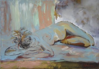 绘画 标题为“Model 1” 由Oksana Veber, 原创艺术品, 油 安装在木质担架架上