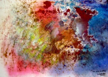 Peinture intitulée "CHIENS A LA FETE" par Dominique Bertrand, Œuvre d'art originale