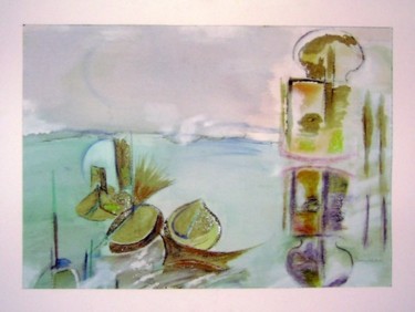 Peinture intitulée "PORT DE GRUISSAN" par Dominique Bertrand, Œuvre d'art originale, Aquarelle